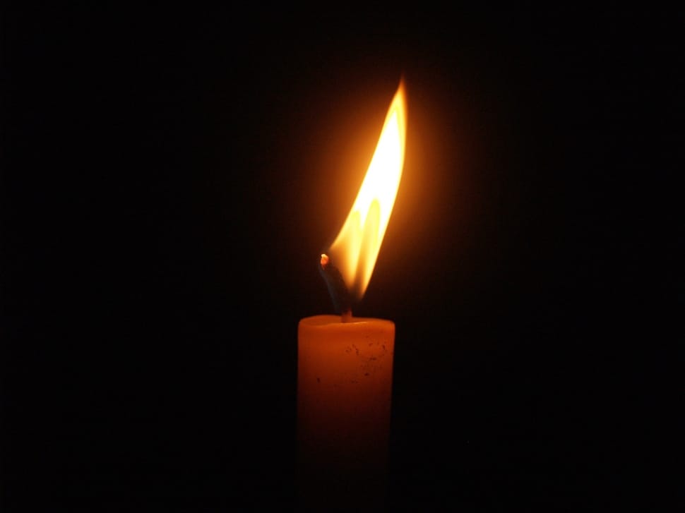Single candle flame